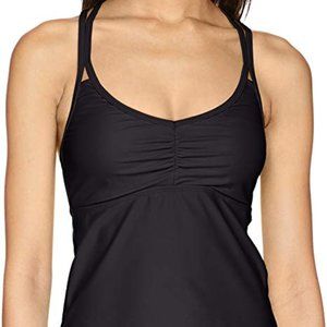 SPEEDO Women's Black Keyhole Tankini Top